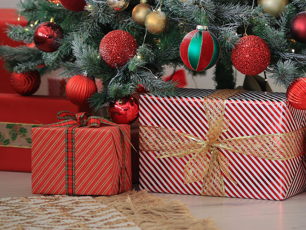 Holiday presents under tree